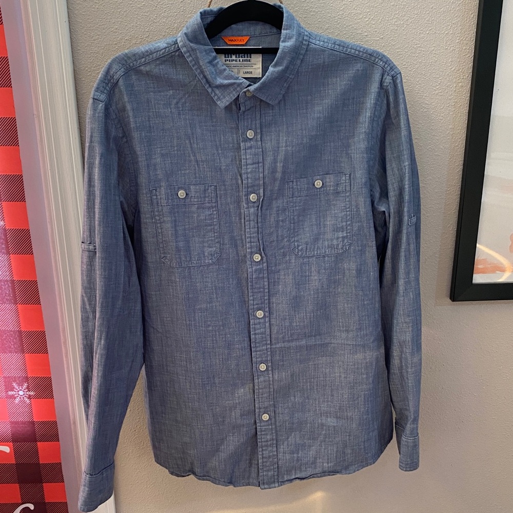 Urban Pipeline Chambray Blue Dress Shirt
